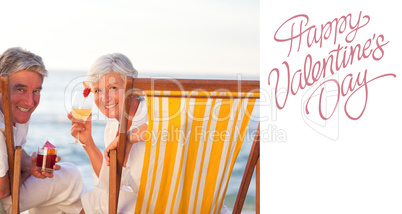 Composite image of cute valentines couple