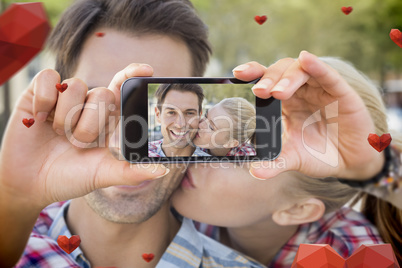 Composite image of valentines couple