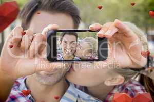 Composite image of valentines couple