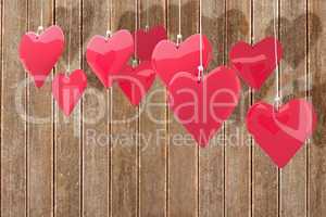 Composite image of love hearts