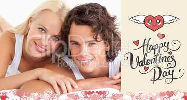 Composite image of cute valentines couple