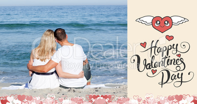 Composite image of cute valentines couple