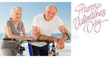 Composite image of cute valentines couple