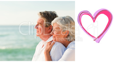 Composite image of cute valentines couple