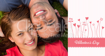 Composite image of cute valentines couple