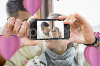 Composite image of valentines couple