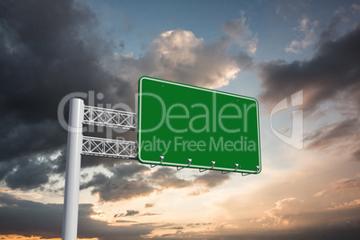 Composite image of green billboard sign