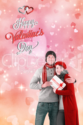 Composite image of valentines couple