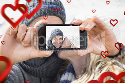 Composite image of valentines couple