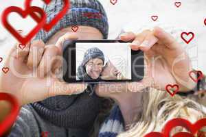 Composite image of valentines couple