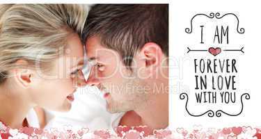 Composite image of cute valentines couple