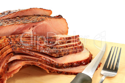 Close-up view of Backed Spiral-cut Ham