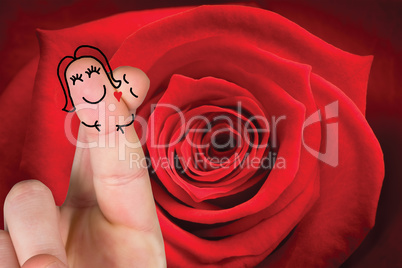 Composite image of fingers crossed like a couple