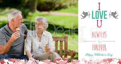 Composite image of cute valentines couple