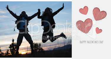 Composite image of cute valentines couple