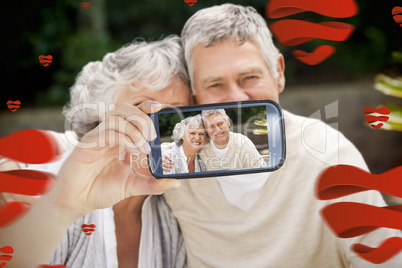 Composite image of valentines couple