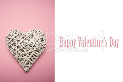 Composite image of wicker heart ornament