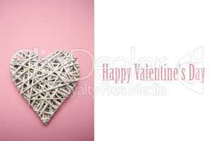 Composite image of wicker heart ornament