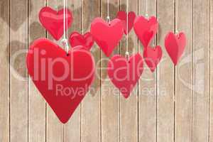 Composite image of love hearts