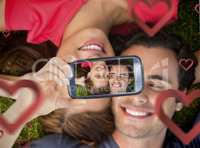 Composite image of valentines couple