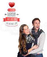 Composite image of cute valentines couple