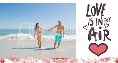 Composite image of cute valentines couple