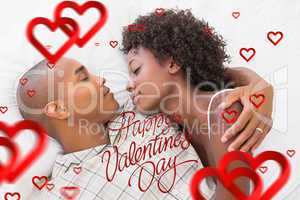 Composite image of cute valentines couple