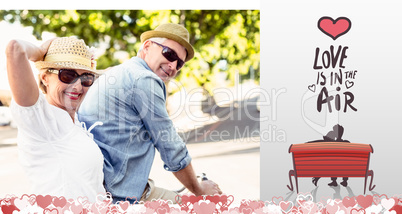 Composite image of cute valentines couple