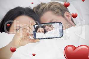 Composite image of valentines couple