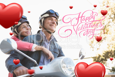 Composite image of cute valentines couple