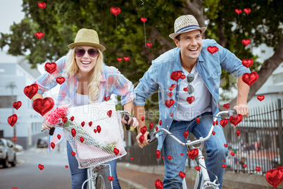 Composite image of cute valentines couple