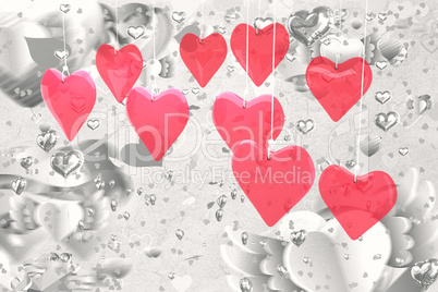 Composite image of love hearts