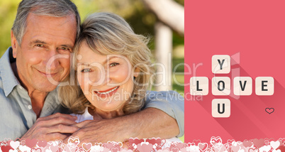 Composite image of cute valentines couple