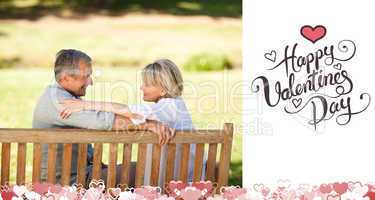 Composite image of cute valentines couple