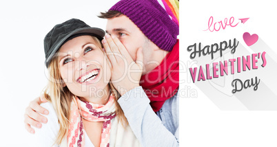 Composite image of cute valentines couple