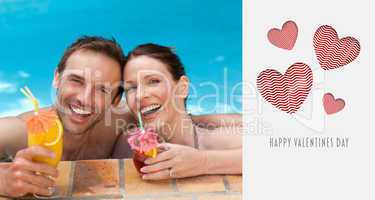Composite image of cute valentines couple