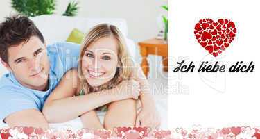 Composite image of cute valentines couple