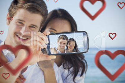 Composite image of valentines couple