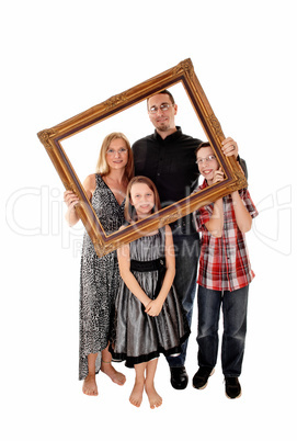 Family in picture frame.