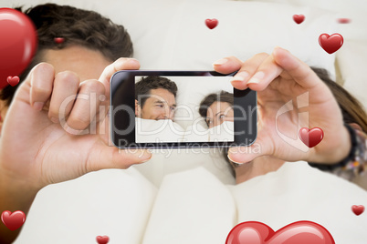 Composite image of valentines couple