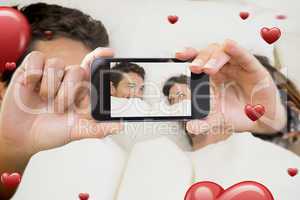 Composite image of valentines couple