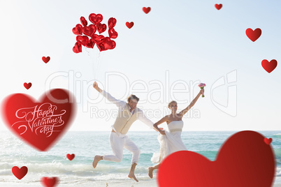 Composite image of cute valentines couple