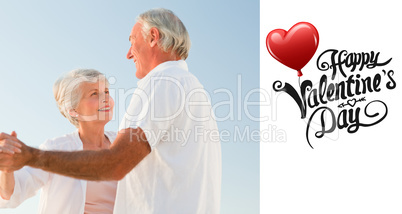 Composite image of cute valentines couple