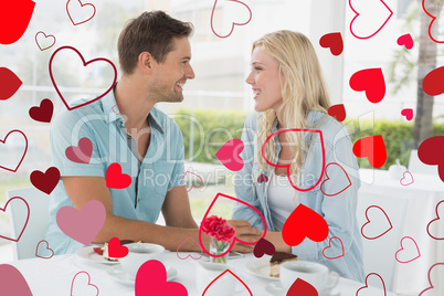 Composite image of cute valentines couple