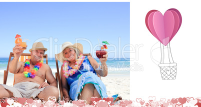 Composite image of cute valentines couple