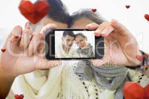 Composite image of valentines couple