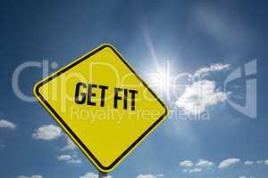 Get fit against cloudy sky with sunshine