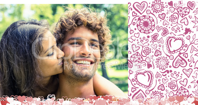 Composite image of cute valentines couple