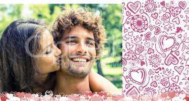 Composite image of cute valentines couple