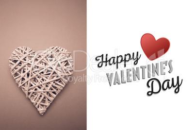 Composite image of wicker heart ornament